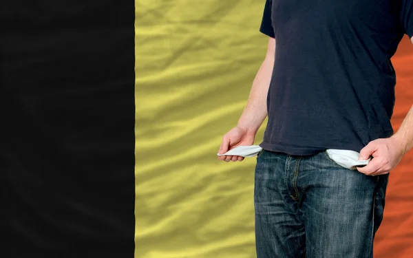 Recession impact on young man and society in belgium — Stock Photo, Image