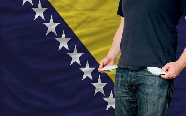 Recession impact on young man and society in bosnia herzegovina — Stock Photo, Image