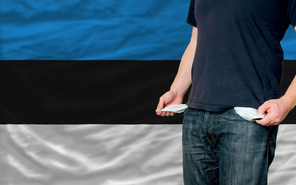 Recession impact on young man and society in estonia — Stock Photo, Image