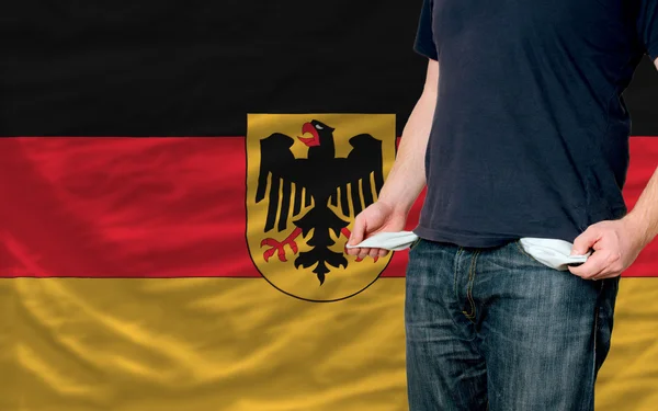 Recession impact on young man and society in germany — Stock Photo, Image