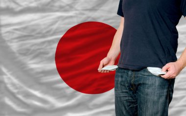 Recession impact on young man and society in japan clipart