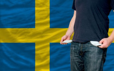 Recession impact on young man and society in sweden clipart