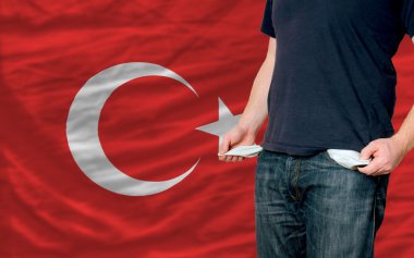 Recession impact on young man and society in turkey clipart