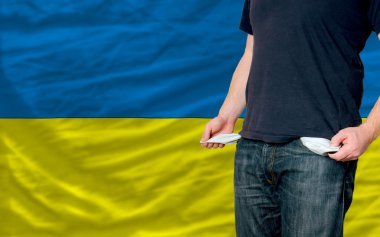 Recession impact on young man and society in ukraine clipart