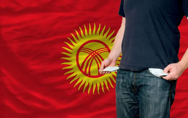 Recession impact on young man and society in kyrgyzstan — Stock Photo, Image