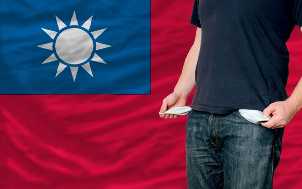 Recession impact on young man and society in taiwan — Stock Photo, Image