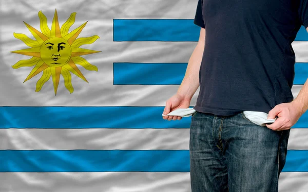 Recession impact on young man and society in uruguay — Stock Photo, Image