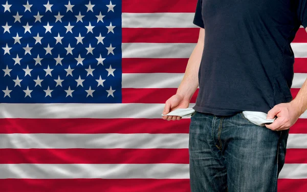 Recession impact on young man and society in usa — Stock Photo, Image