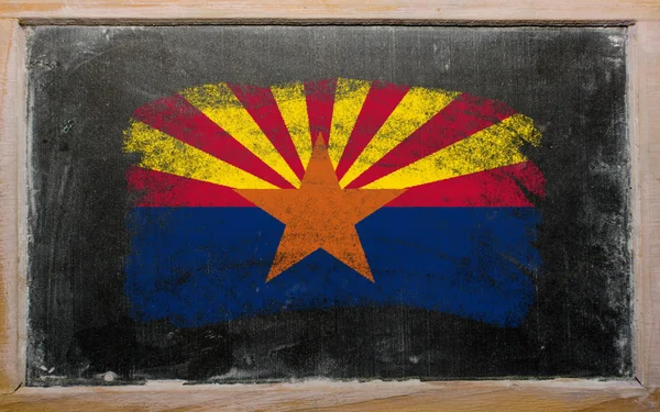 Flag of US state of arizona on blackboard painted with chalk — Stock Photo, Image