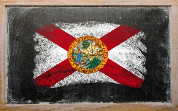 我们的旗子上黑板上用粉笔绘制的佛罗里达状态 — 图库照片