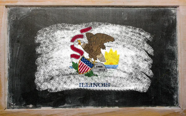Flaga nas stan illinois na tablica malowane z kredy — Zdjęcie stockowe