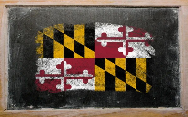 Bandera del estado estadounidense de Maryland en pizarra pintada con tiza — Foto de Stock