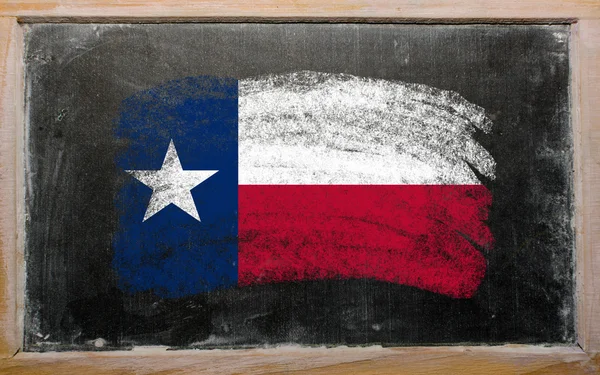 Flag of US state of texas on blackboard painted with chalk — Stock Photo, Image