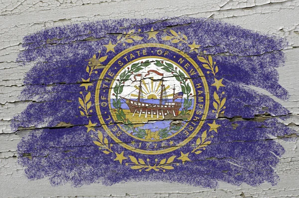 Bandera de Estados Unidos estado de nuevo hampshire en grunge textura de madera preci —  Fotos de Stock