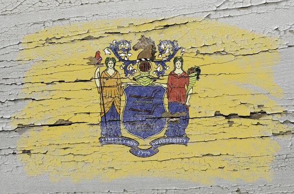 Σημαία μας κατάσταση του Νιου Τζέρσεϋ για grunge ξύλινα υφή ακριβή — Φωτογραφία Αρχείου