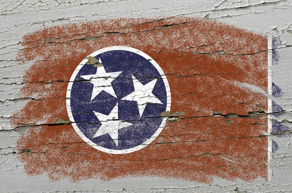 Bandeira do estado norte-americano do tennessee em grunge textura de madeira — Fotografia de Stock