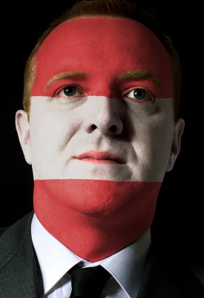 Yüz ciddi işadamı ya da politikacı renklerde boyanmış bir — Stok fotoğraf