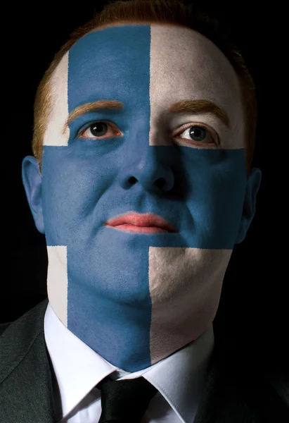 Πρόσωπο της σοβαροί επιχειρηματία ή πολιτικός που χρωματίζονται στα χρώματα της f — Φωτογραφία Αρχείου