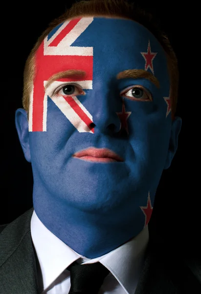 Yüz ciddi iş adamı veya n renklerde boyanmış politikacı — Stok fotoğraf