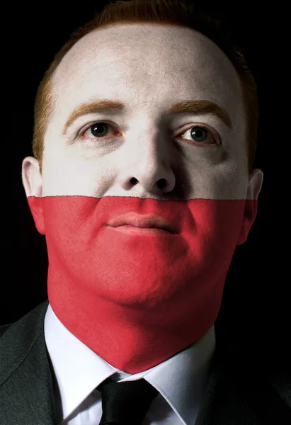 Yüz ciddi iş adamı veya p renklerde boyanmış politikacı — Stok fotoğraf