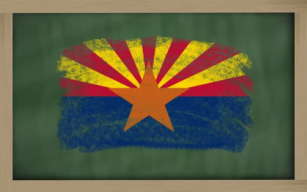 Flag of us state of arizona on blackboard painted with chalk — Stock Photo, Image