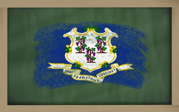 Bandiera di noi stato di Connecticut su lavagna dipinta con gesso — Foto Stock