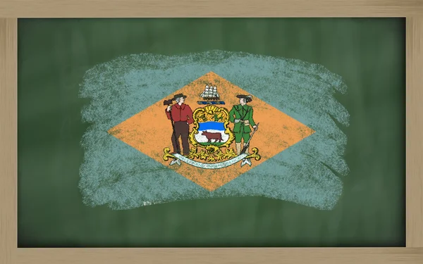 Bandeira de nós estado de delaware no quadro pintado com giz — Fotografia de Stock