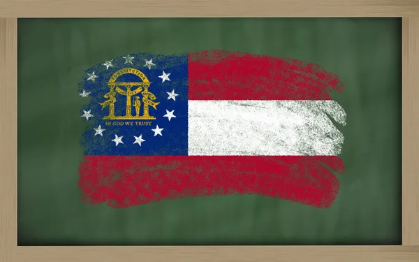 Vlag van ons staat van Georgië op blackboard geschilderd met krijt — Stockfoto