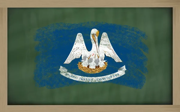 Flagge von uns Staat Louisiana auf Tafel mit Kreide bemalt — Stockfoto
