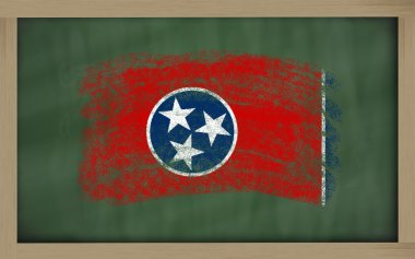 Flag of us state of tennessee on blackboard painted with chalk clipart