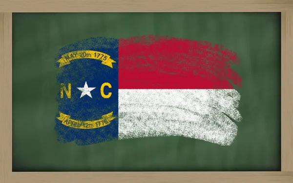 Flag of us state of north carolina on blackboard painted with ch — Stock Photo, Image
