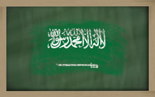 Flaggan av Saudiarabien på tavlan målas med krita — Stockfoto