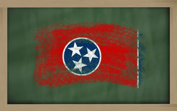Flag of us state of tennessee on blackboard painted with chalk — Stock Photo, Image