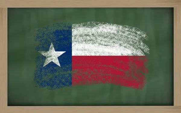 Bandeira do estado norte-americano do Texas em quadro-negro pintado com giz — Fotografia de Stock
