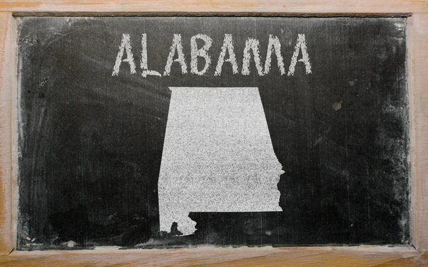 阿拉巴马州黑板上概述我们的地图 — 图库照片