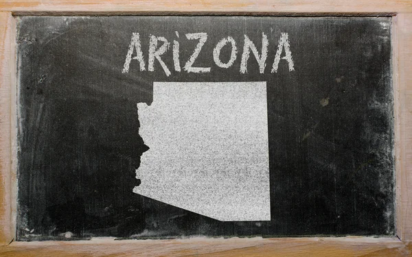 Mapa do esboço de nós estado de arizona no quadro negro — Fotografia de Stock