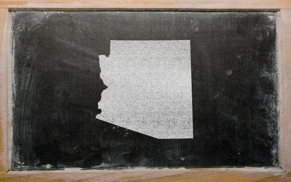 Outline map of us state of arizona on blackboard — Stock Photo, Image
