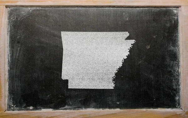 Mapa do esboço de nós estado de arkansas em quadro negro — Fotografia de Stock