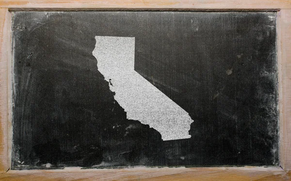 Esquema del mapa de nosotros estado de California en pizarra — Foto de Stock