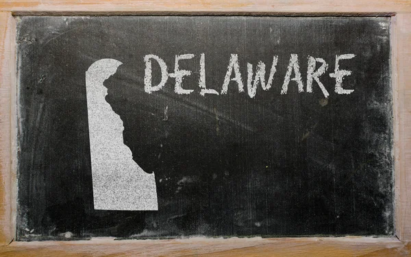 Περίγραμμα της μας πολιτείας delaware στο blackboard — Φωτογραφία Αρχείου