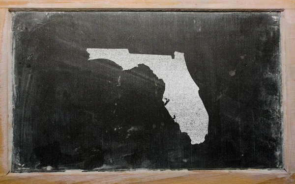 Mapa do contorno de nós estado da Flórida em quadro-negro — Fotografia de Stock