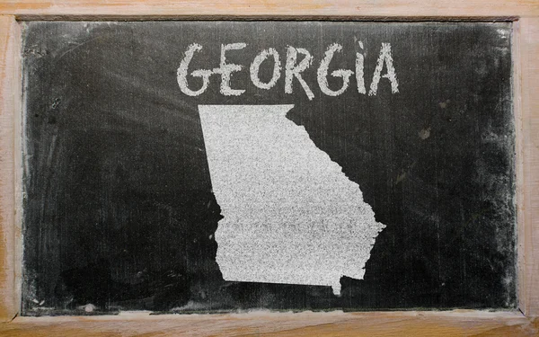 Περίγραμμα της μας κράτος της γεωργίας στο blackboard — Φωτογραφία Αρχείου