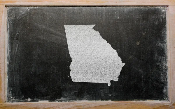 Bizim harita devlet georgia yazı tahtası üzerinde anahat — Stok fotoğraf