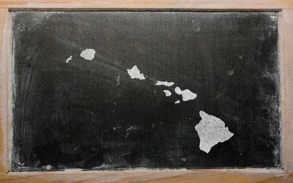 Obrys mapy nás stát Havaj na tabuli — Stock fotografie