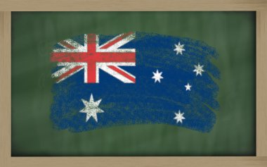 National flag of australia on blackboard painted with chalk clipart