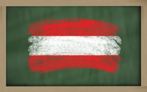 National flag of austria on blackboard painted with chalk — Stock Photo, Image