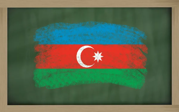 National flag of azerbaijan on blackboard painted with chalk — Stock Photo, Image
