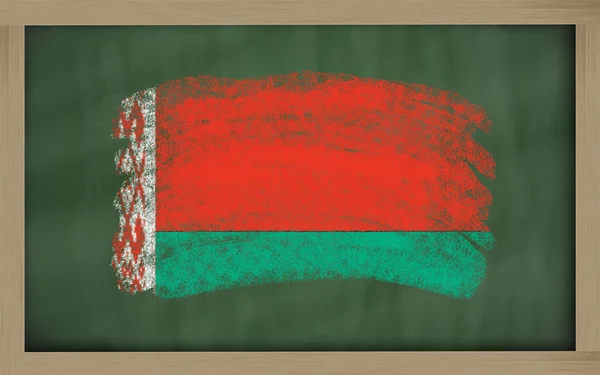 National flag of belarus on blackboard painted with chalk — Stock Photo, Image