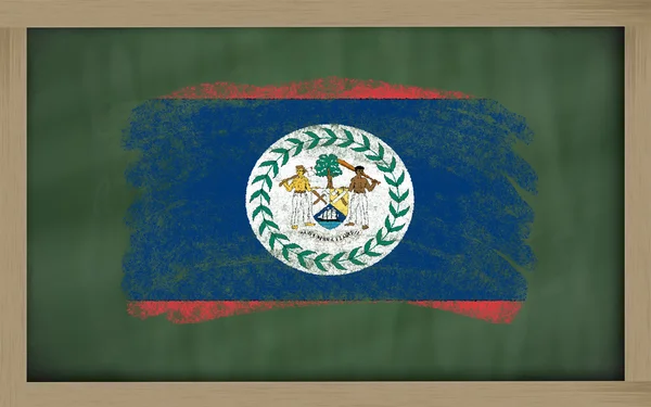 National flag of belize on blackboard painted with chalk — Stock Photo, Image