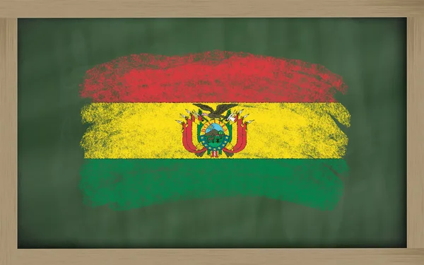 Bandeira nacional da bolívia em quadro negro pintado com giz — Fotografia de Stock